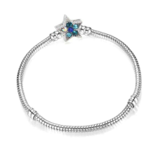 Pandora stílusú karlánc - csillagvirág- 21 cm karkötő