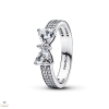Pandora Szikrázó masni dupla soros gyűrű 54-es méret - 193552C01-54