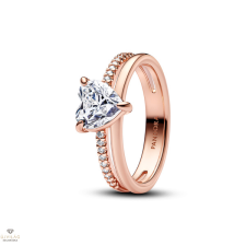 Pandora Szív dupla gyűrű 50-es méret - 183100C01-50 gyűrű