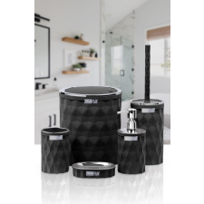 Panitalia Diamond 5 részes fürdőszoba szett fekete-króm színben fürdőszoba bútor