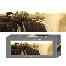 Panoráma puzzle - Elefánt a Viktória-vízesésnél (Zambia) - 1000 darabos puzzle, kirakós