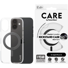 PanzerGlass CARE Apple iPhone 16 MagSafe KickStand átlátszó/fekete nem sárguló tok (1321) tok és táska