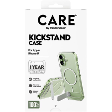PanzerGlass CARE tok Apple iPhone 17-hez, kitámasztóval, ezüst/fehér, MagSafe tok és táska