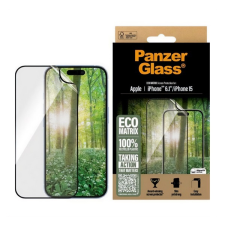PanzerGlass ECO MATRIX képernyővédő üveg (flexibilis, karcálló + segédkeret) ÁTLÁTSZÓ Apple iPhone 16 mobiltelefon kellék
