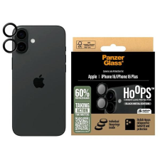 PanzerGlass Hoops kamera lencse védő edzett üveg fekete szegéllyel iPhone 16/16 Plus mobiltelefon kellék