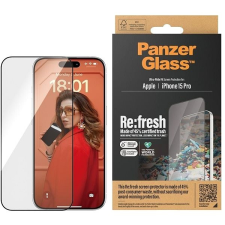 PanzerGlass Recycled Glass Apple iPhone 15 Pro üvegfólia + felhelyező keret mobiltelefon kellék