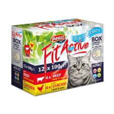Panzi FitaBox – 2 féle húsos válogatás szószban 12x100g macskaeledel
