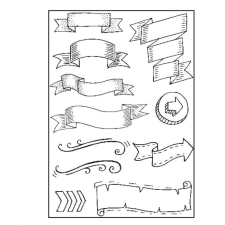 Paperfuel Szilikonbélyegző A5, Banners / Paperfuel Clear Stamp (1 csomag) bélyegző