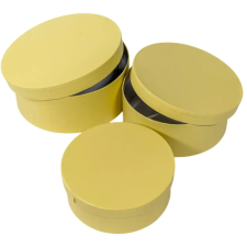  Papír doboz kerek chartruese D20-17,5-15cm 3db-os dekorációs kellék