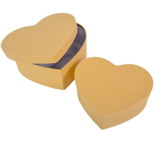  Papír doboz szív alakú kraft 22, 19cm 2db-os dekorációs kellék
