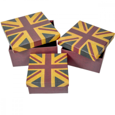 Papír doboz union jack mintás 20-18-15cm 3db-os dekorálható tárgy