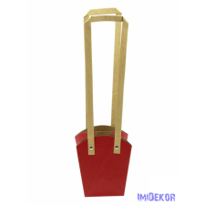  Papír füles virág táska 13 cm - Bordó dekorációs kellék
