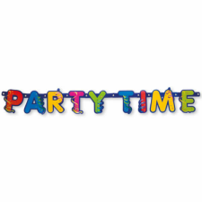  Papír fűzér, Party Time, kék party, party kellék