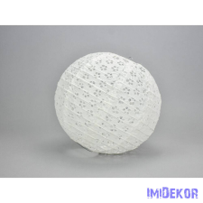 Papír lampion 25 cm - Fehér Csipkés dekorációs kellék