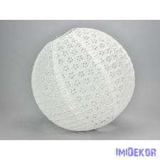 Papír lampion 30 cm - Fehér Csipkés dekorációs kellék
