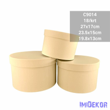  Papírdoboz 3db/szett kerek D27-23,5-19,8cm - Krém dekorációs kellék