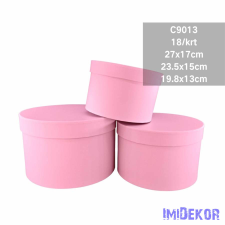  Papírdoboz 3db/szett kerek D27-23,5-19,8cm - Rózsaszín dekorációs kellék