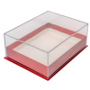  Papírdoboz akril tetővel piros M7x18x13cm