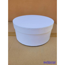  Papírdoboz kerek 22x10cm - Fehér dekorációs kellék