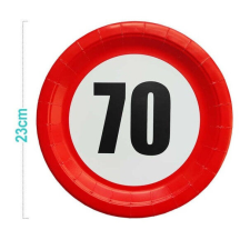  PAPÍRTÁNYÉR &quot;70&quot; 23CM 6DB-OS party kellék
