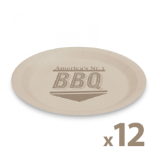 [] Papírtányér szett - BBQ - 23 cm - 12 db / csomag party kellék