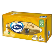  Papírzsebkendő ZEWA Softis 4 rétegű 80 db-os dobozos Soft &amp; Sensitive higiéniai papíráru