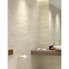 Paradyz Silence 25x75cm strukturált bézs fényes fali csempe csempe