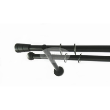  Paris fekete színű 2 rudas fém karnis szett - 19 mm (csöndesgyűrűs) karnis, függönyrúd