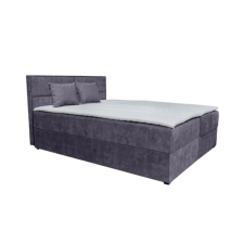 Parkbútor ARAMIS sötétszürke kárpitozott boxspring ágy 180*200 ágy és ágykellék