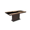 Parkbútor FLÓRA PLUSZ wenge bővíthető epoxy étkezőasztal festett üveglappal (artisan tölgy - fekete betéttel)