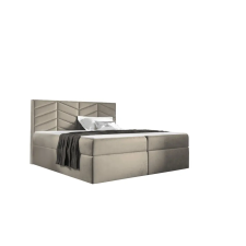 Parkbútor ST6 kárpitozott világosbézs boxspring ágy 160*200 ágy és ágykellék