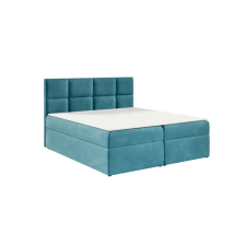 Parkbútor TYP 57 azúrkék kárpitozott boxspring ágy 140*200 ágy és ágykellék