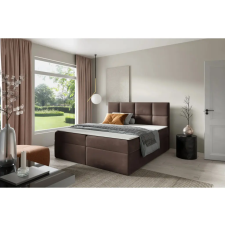 Parkbútor TYP 57 sötétbarna kárpitozott boxspring ágy 160*200 ágy és ágykellék