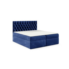 Parkbútor TYP 58 kárpitozott sötétkék boxspring ágy 180*200 ágy és ágykellék