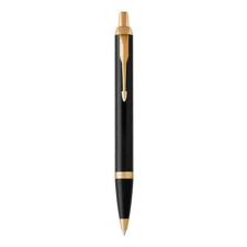 Parker , &quot;Royal IM&quot;, nyomógombos, arany színű klip, fekete tolltest, kék golyóstoll toll