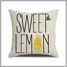  Párnahuzat 45 x 45 cm, SWEET LEMON felirattal POD163 lakástextília
