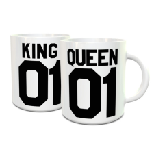  Páros bögre - King &amp; Queen ajándék szerelmeseknek bögrék, csészék