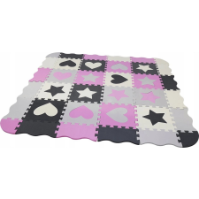 Páros Szív és Csillag Puzzlemat 28x28 - Rózsaszín és Szürke puzzle, kirakós