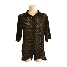  Part Two fekete áttört mintás blúz (méret: 38) blúz