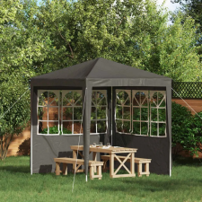  Parti sátor oldalfal 2 pcs 200 x 195 cm Antracitszürke kerti tárolás