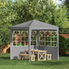 Parti sátor oldalfal 2 pcs 200 x 195 cm Világosszürke kerti tárolás