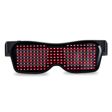  Parti szemüveg, világító szemüveg, LED kijelzős szemüveg Piros party kellék