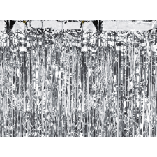 Partifüggöny, ezüst, 90 x 250 cm party kellék