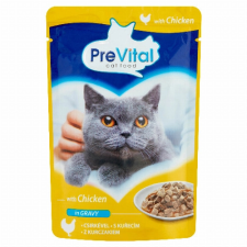 PARTNER IN PET FOOD HUNG.KFT PreVital teljes értékű állateledel felnőtt macskák számára csirkével szószban 100 g macskaeledel