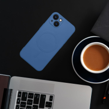 Partnertele Szilikon Mag Cover tok Magsafe kompatibilis iPhone 15 PRO MAX kék tok és táska