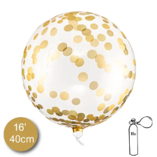  Party arany konfetti mintás lufi 40cm party kellék