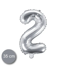  Party évszámos fólialufi ezüst színű 2-es 35cm party kellék