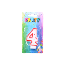 Párty gyertya 4-es piros party kellék