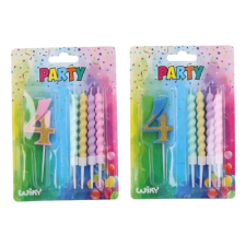 Párty születésnapi gyertya 4-es szám party kellék