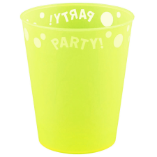 PARTY Yellow Fluorescent, Sárga pohár, műanyag 250 ml babaétkészlet